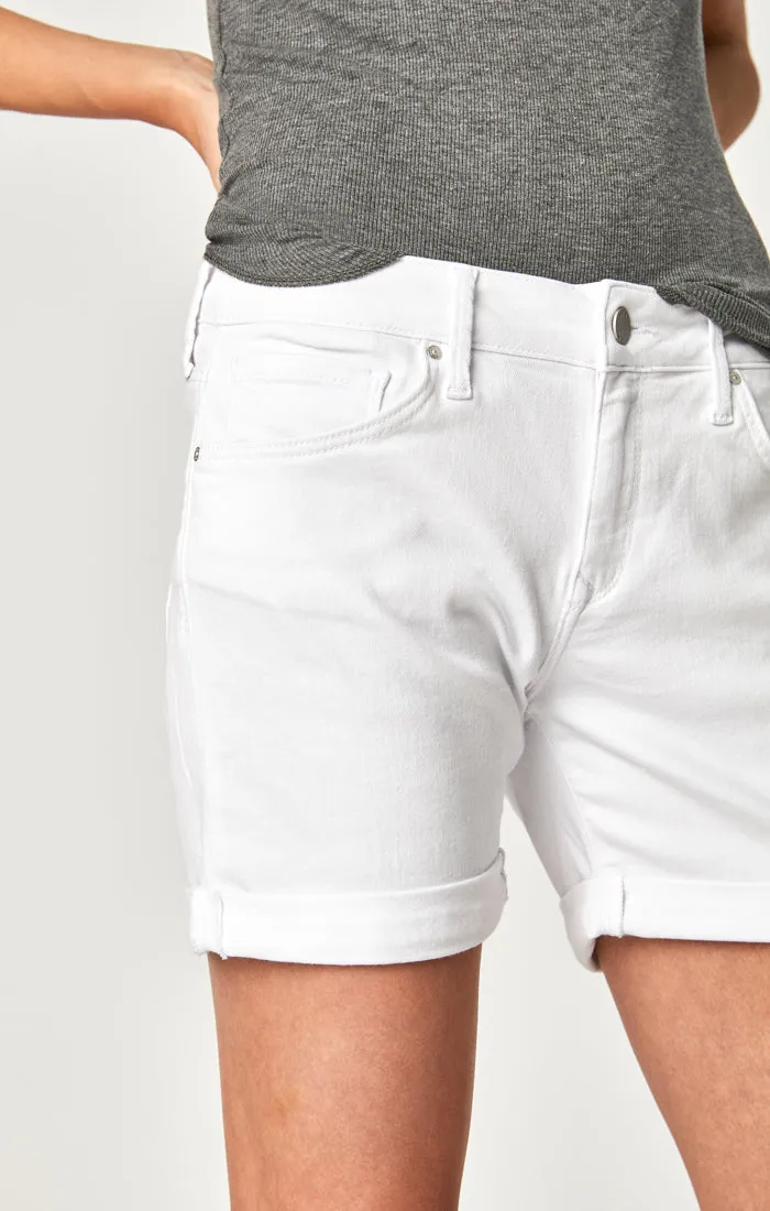 PIXIE BOYFRIEND SHORTS IN WHITE TRIBECA