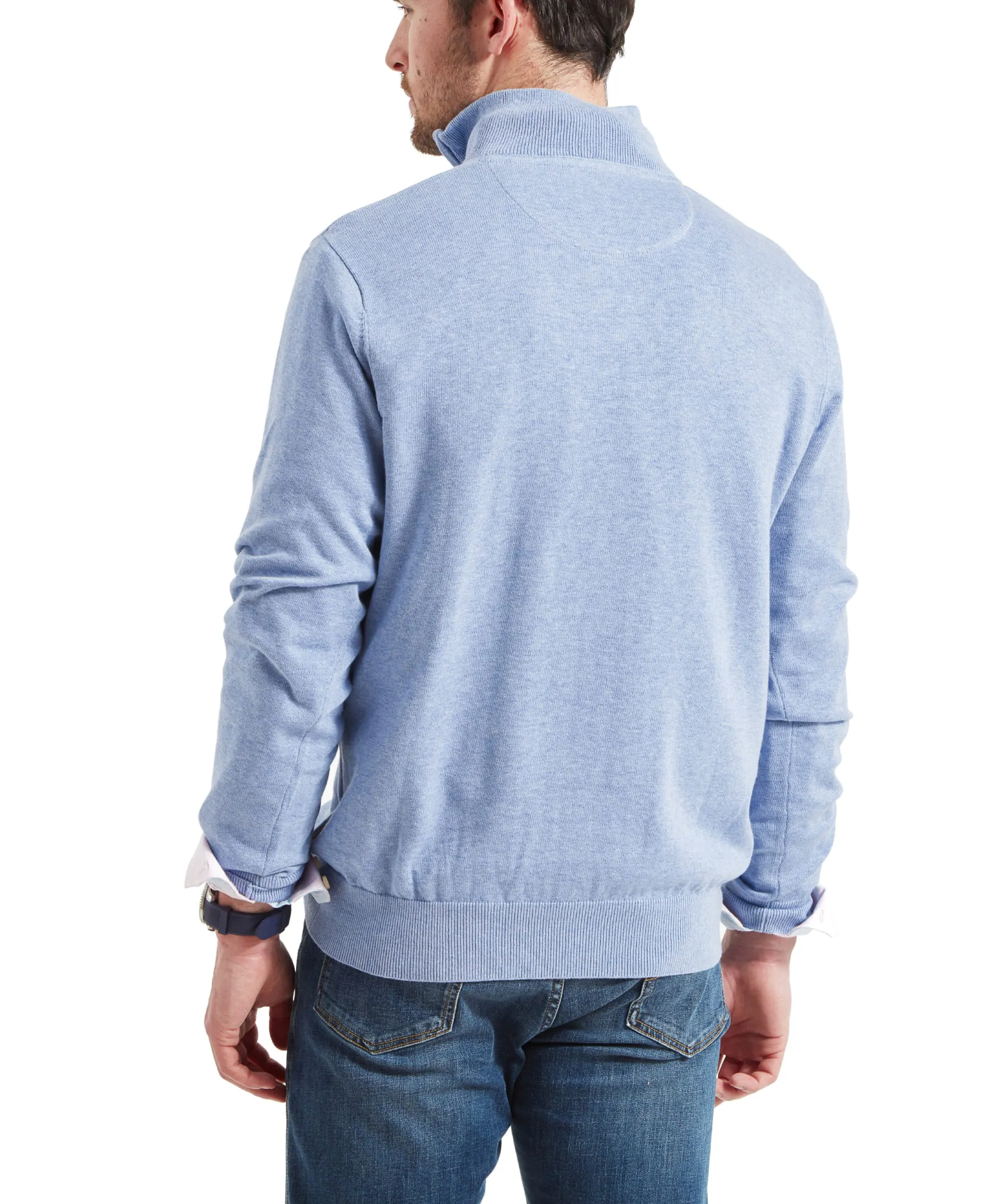 Porthmeor Quarter Zip Jumper - Sky Blue