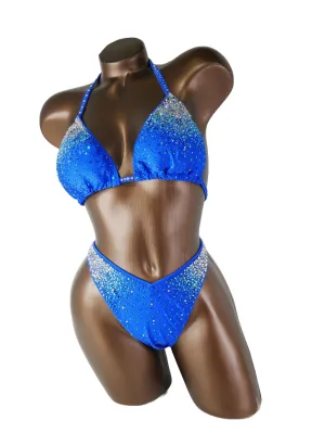 Ready Made Gradient Blue Figure Competition Suit