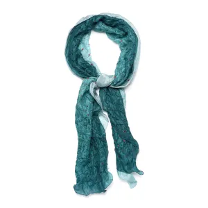 Silk Scarf - Aqua Bandhani From Rajasthan