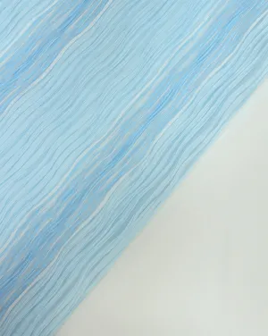 SKY BLUE PLEATED ORGANZA FABRIC