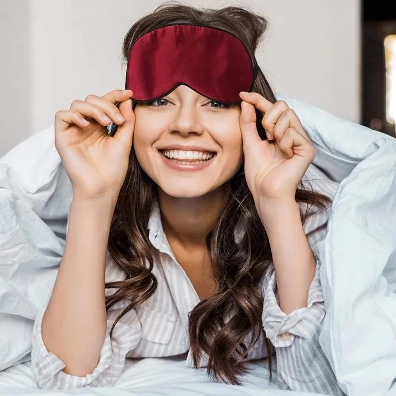 Softouch 100% Silk Sleep Burgundy Eye Mask