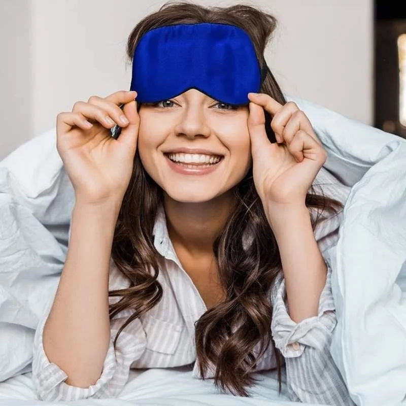 Softouch 100% Silk Sleep Royal Blue Eye Mask