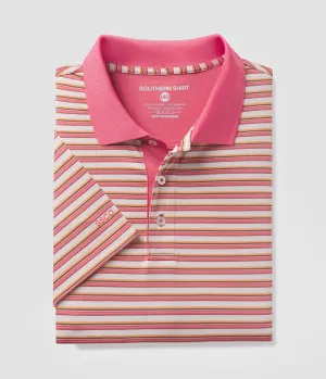 Somerset Stripe Polo - Dusty Sunrise