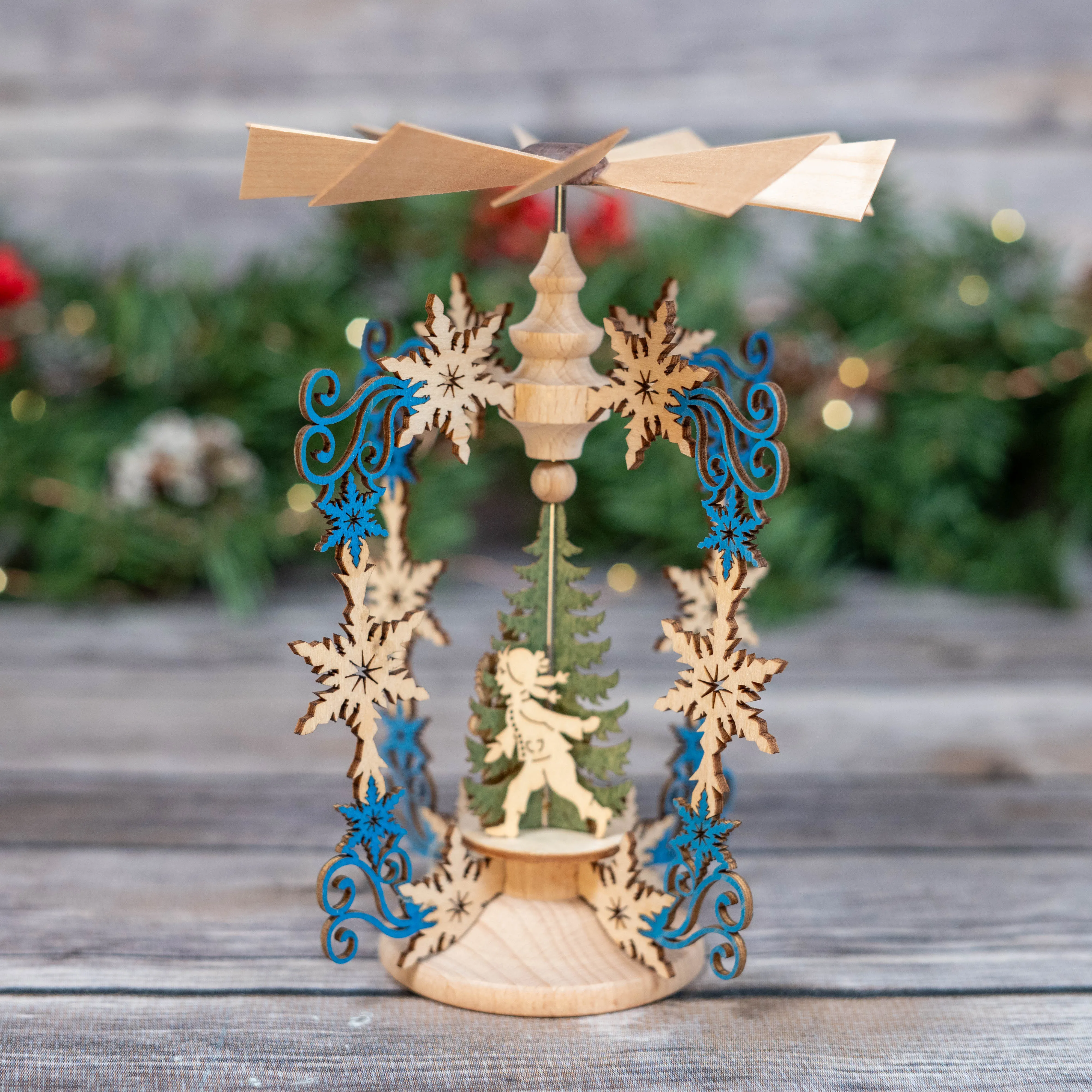 Spinning Table Top Decoration - Snowflake Winter Children