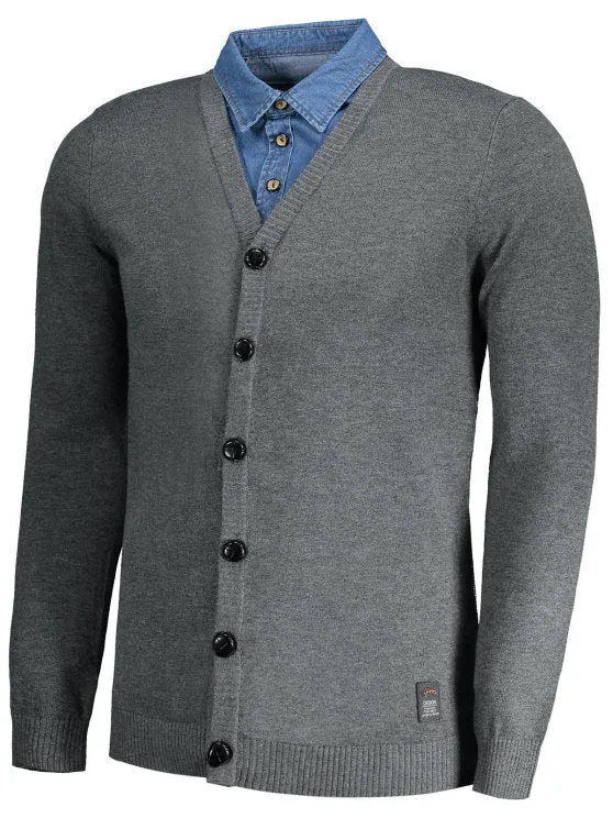 Trendy Button Up Mens Cardigan