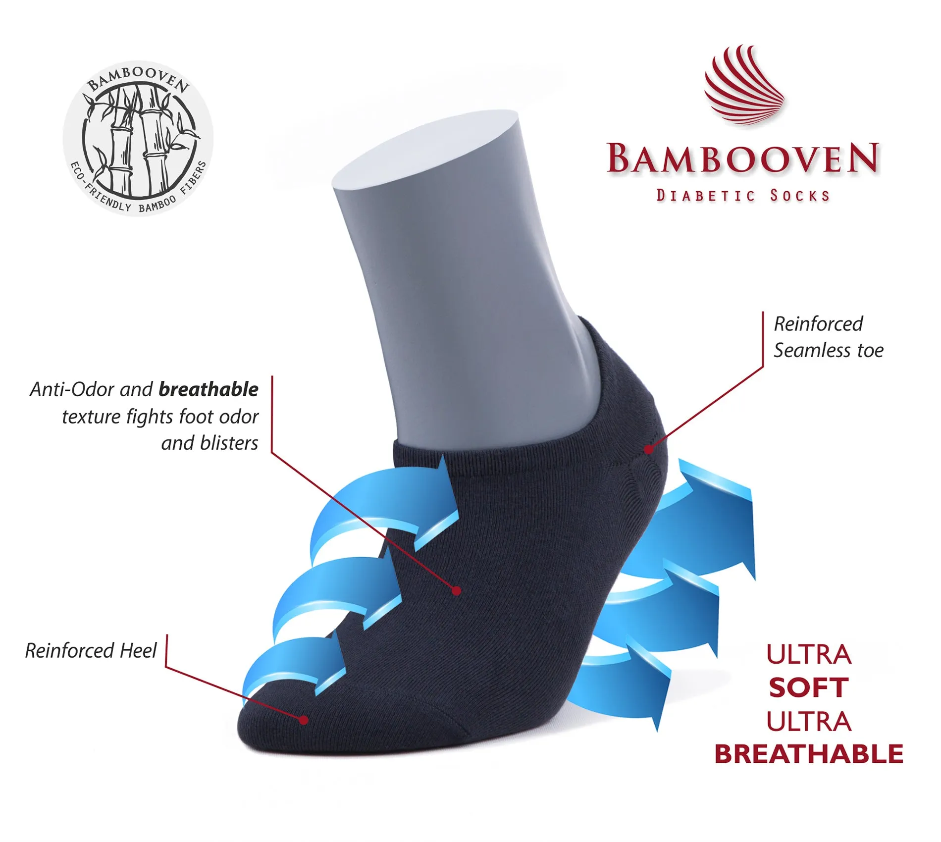 Women's Bamboo No Show Socks 6-Pack